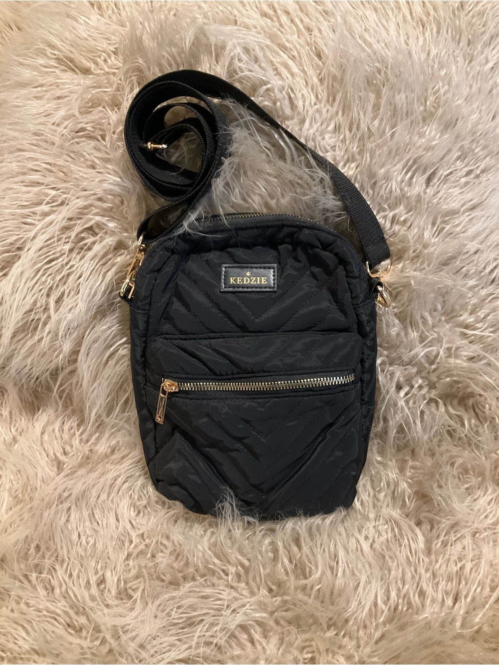 Kedzie Black Quilted Crossbody Bag